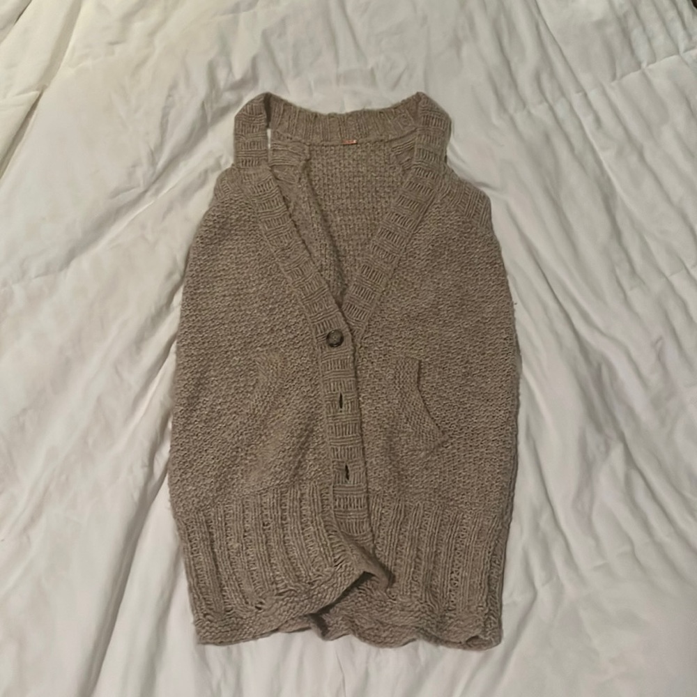 Free People Wool Blend Tunic Length Sweater Vest Size XS